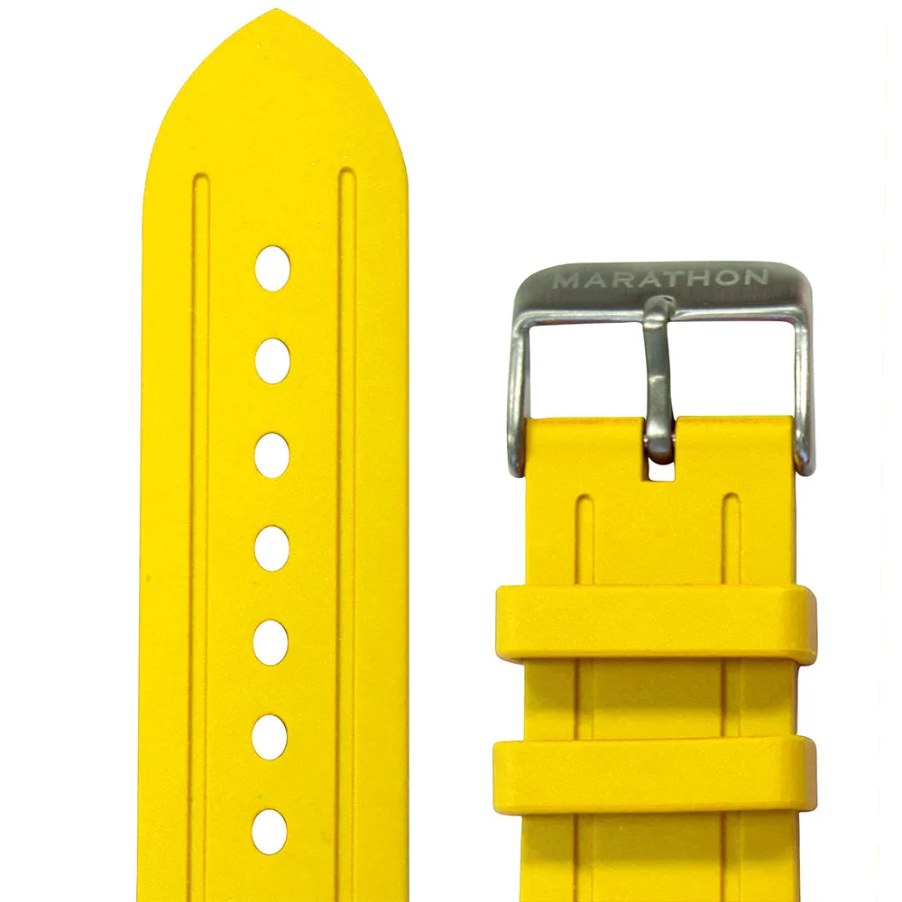 Two-Piece Rubber Dive Strap, Yellow, 22mm sold by Marathon Watch