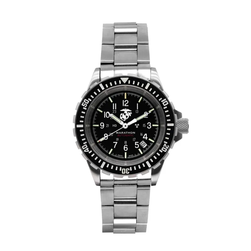 41mm Official USMC™ Large Diver's Automatic (GSAR) with Stainless Steel Bracelet sold by Marathon Watch