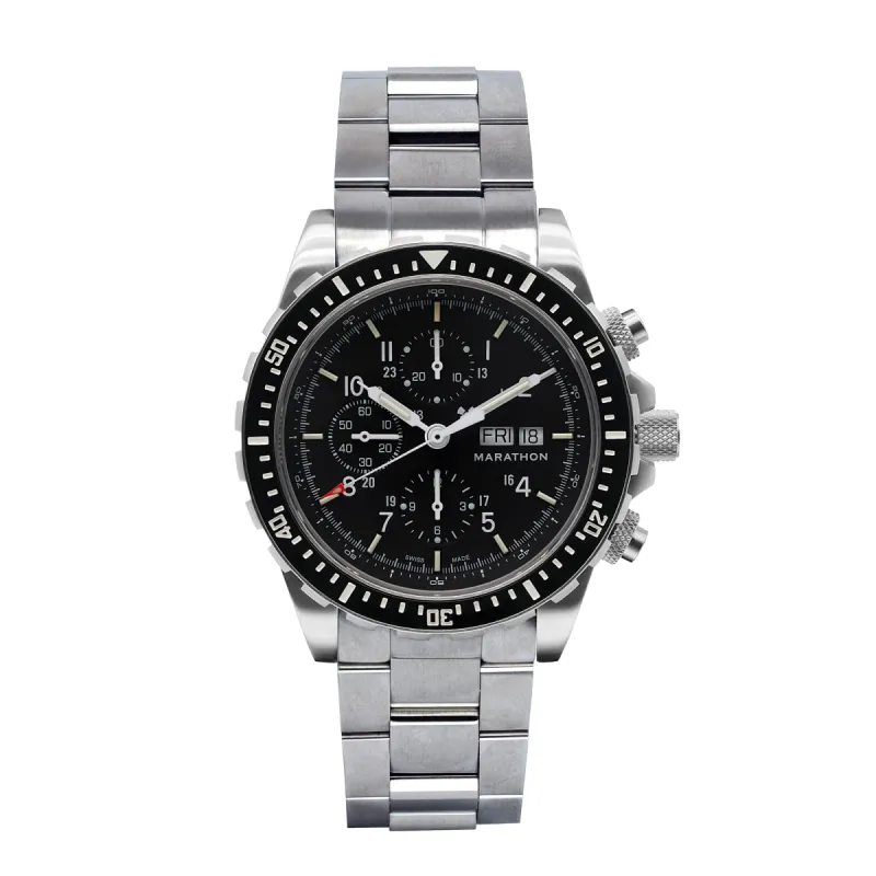 46mm Jumbo Diver/Pilot's Automatic Chronograph (CSAR) with Stainless Steel Bracelet sold by Marathon Watch