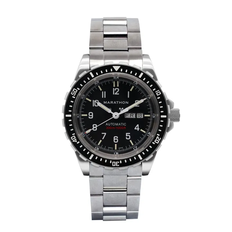46mm Jumbo Day/Date Automatic (JDD) with Stainless Steel Bracelet made by Marathon Watch