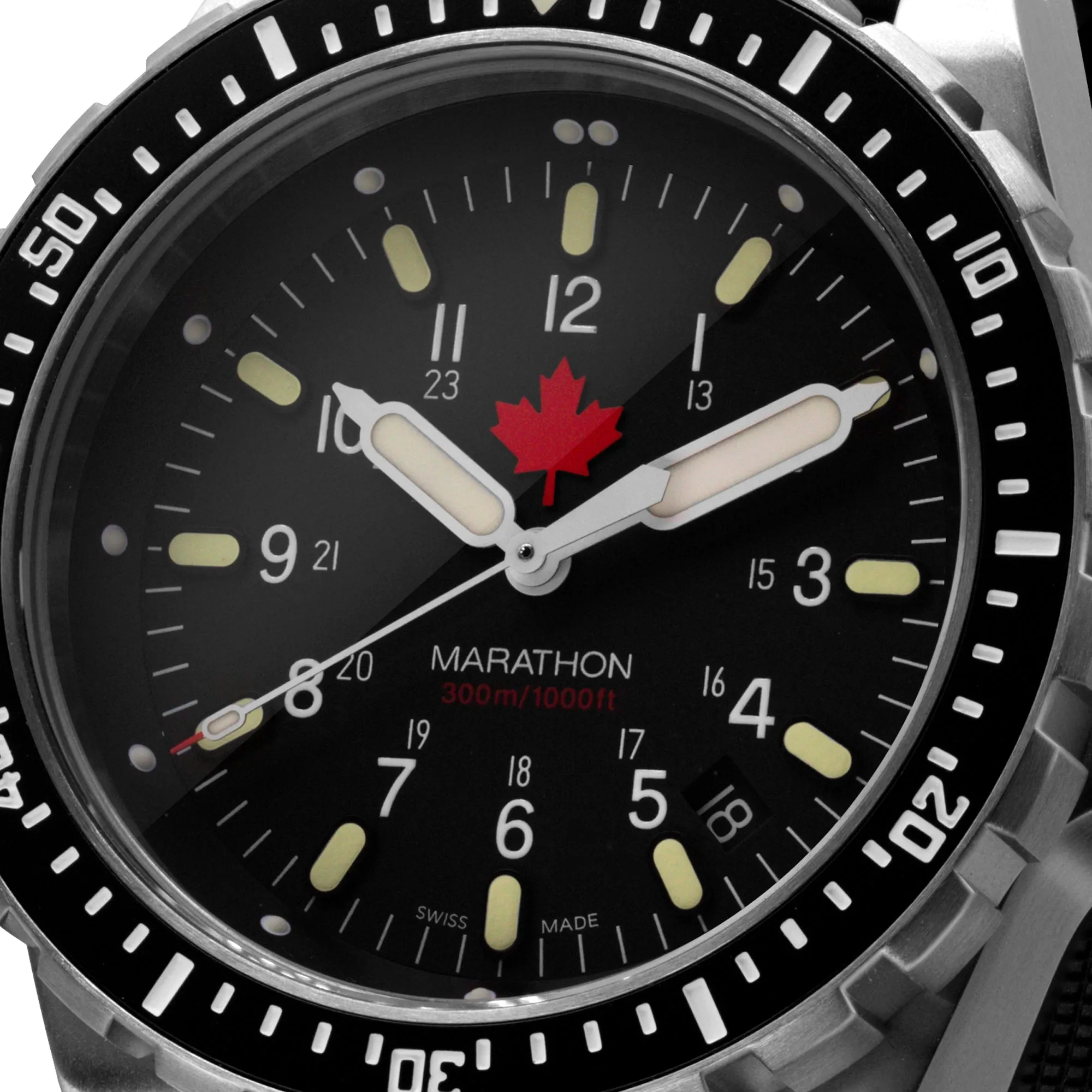 46mm Red Maple Jumbo Diver's Quartz (JSAR) sold by Marathon Watch product image thumbnail 5