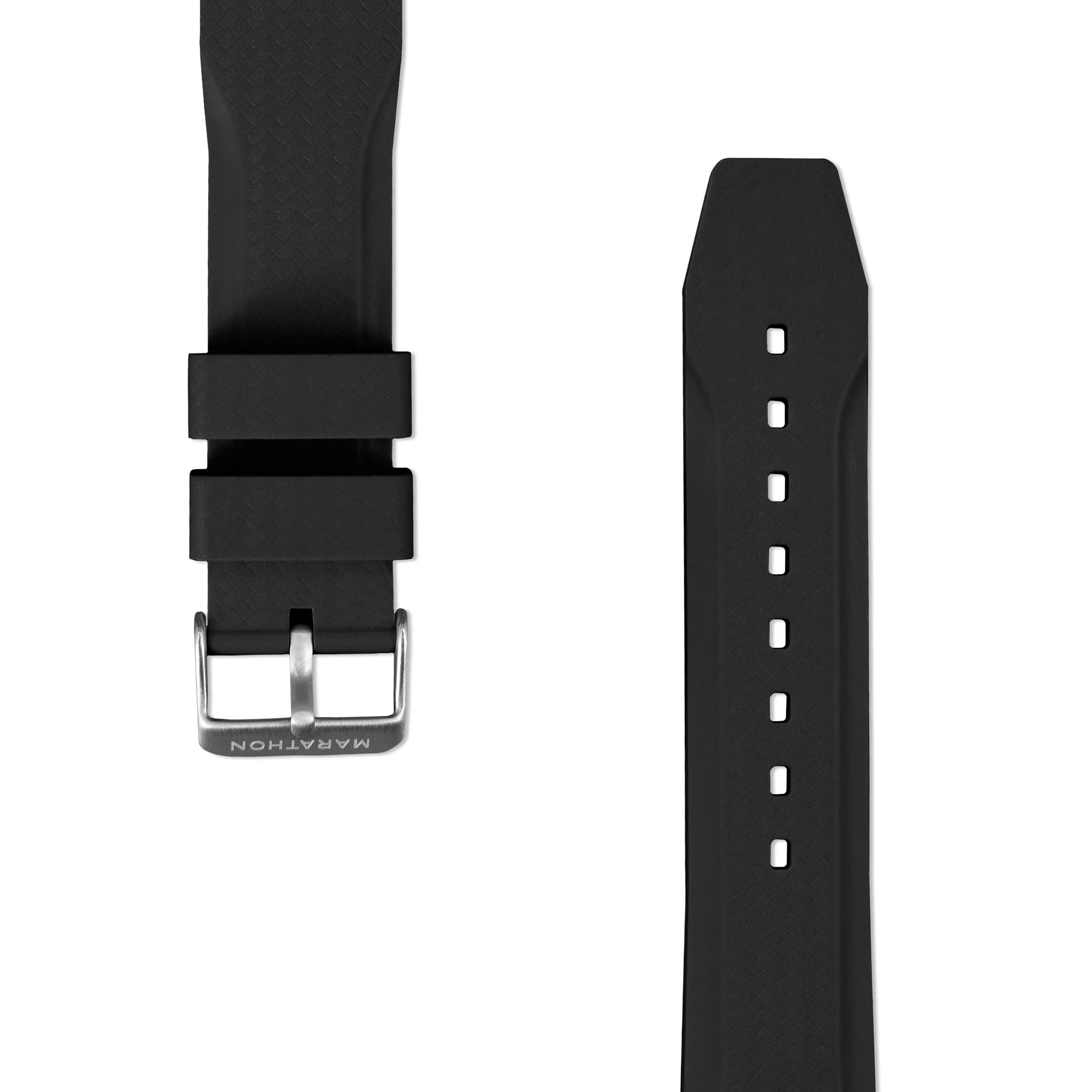 Textured Rubber Strap, Black, 22mm sold by Marathon Watch product image thumbnail 4