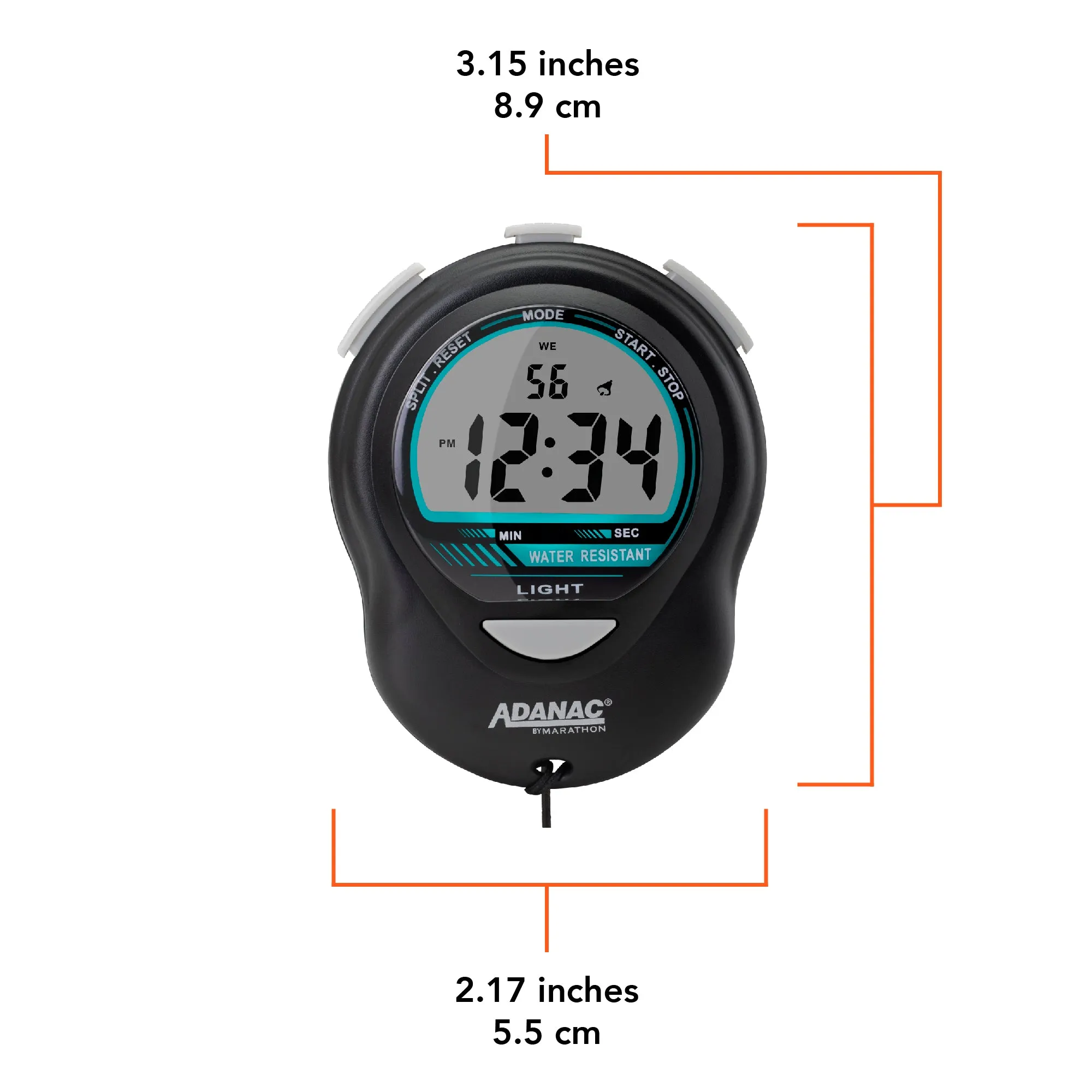 ADANAC Digital Glow Stopwatch Timer sold by Marathon Watch product image thumbnail 5