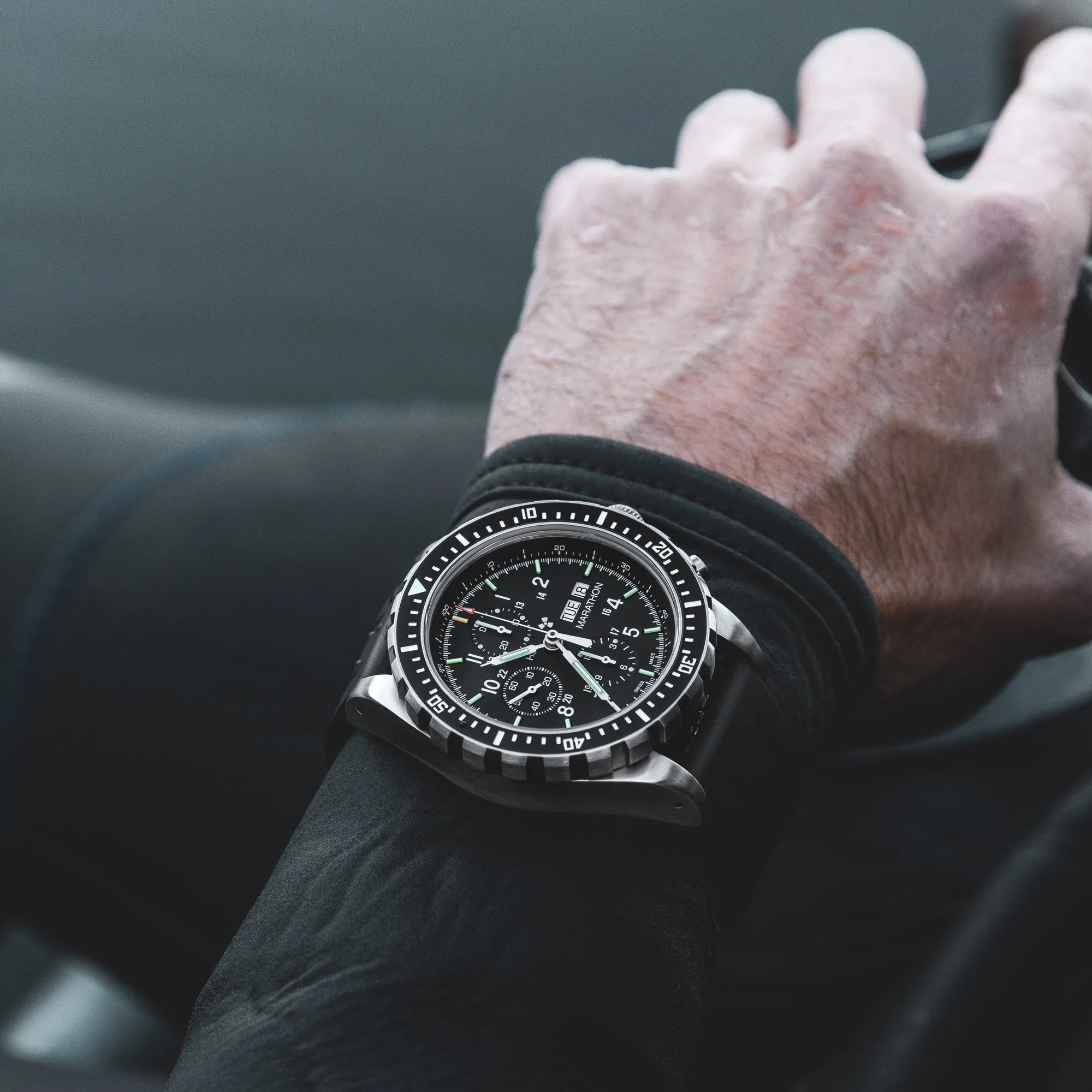 46mm Jumbo Diver/Pilot's Automatic Chronograph (CSAR) sold by Marathon Watch product image thumbnail 5