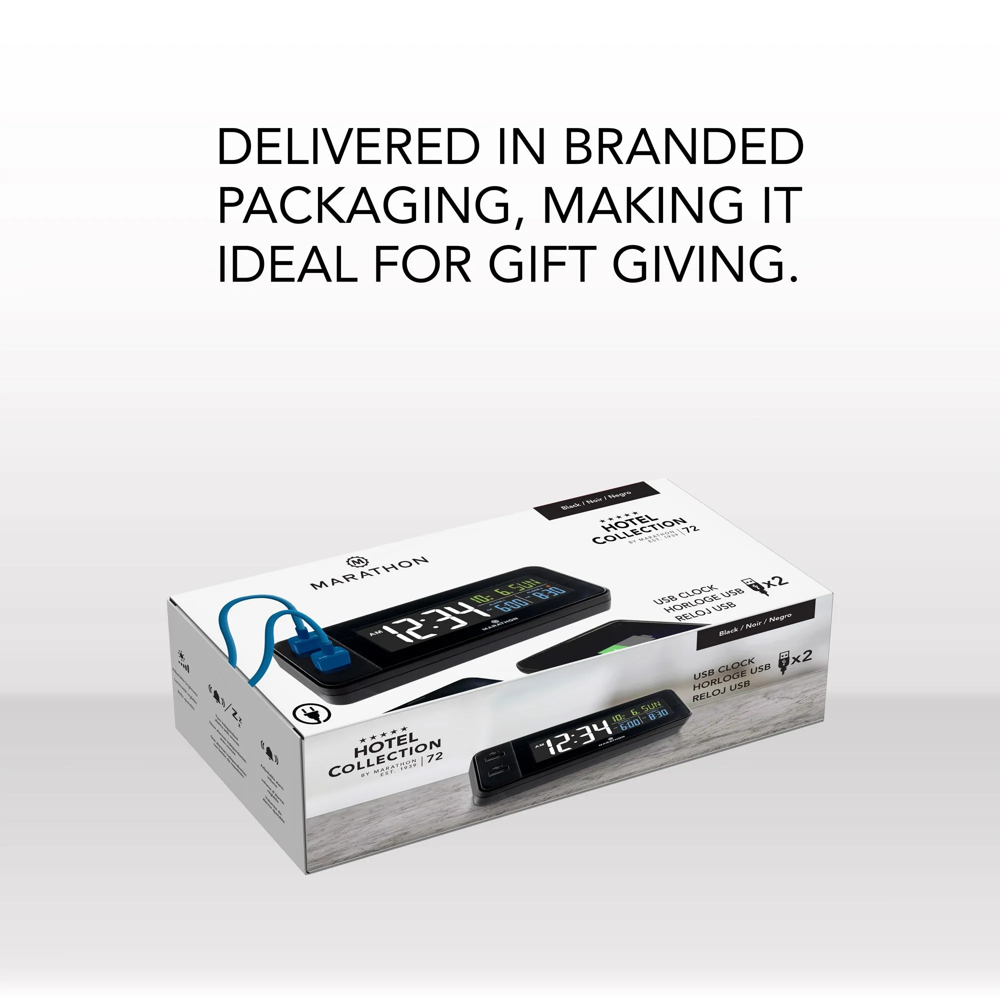 Hotel Collection - Fast Charging Dual USB-C Alarm Clock sold by Marathon Watch product image thumbnail 5