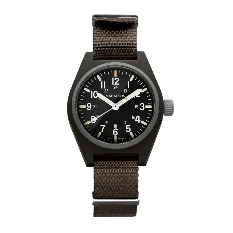34mm Sage Green General Purpose Quartz with MaraGlo (GPQ) sold by Marathon Watch