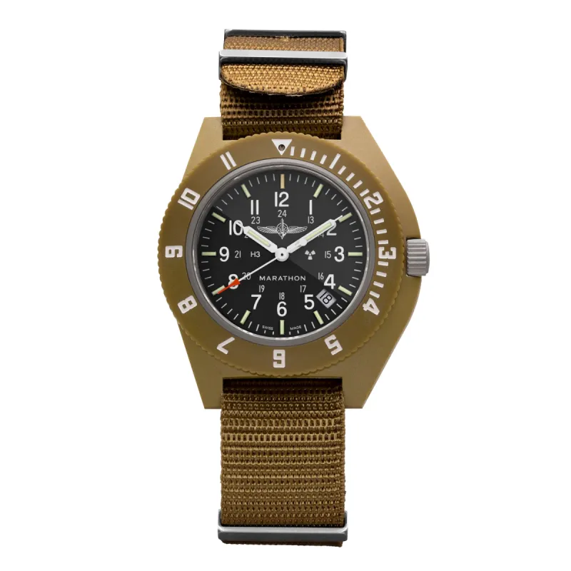41mm Official Duvdevan Desert Tan Pilot's Navigator with Date (Quartz) sold by Marathon Watch