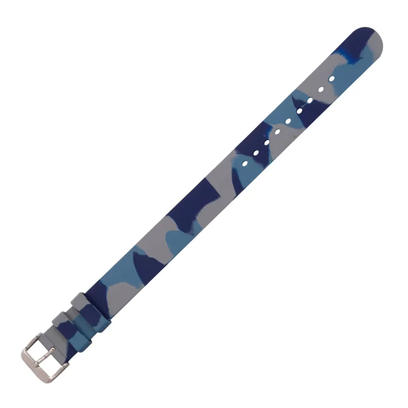 Single-Piece Rubber Strap, Blue Camo, 20mm sold by Marathon Watch