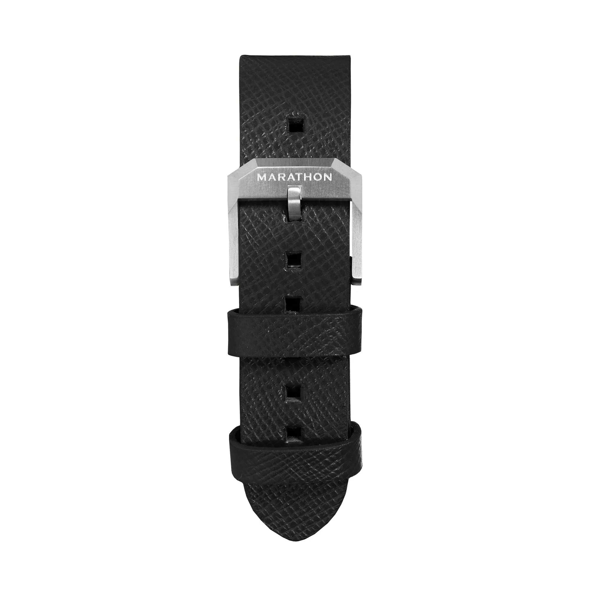 2-Piece Leather Strap, 22mm, Black, Brushed Hardware sold by Marathon Watch product image thumbnail 3