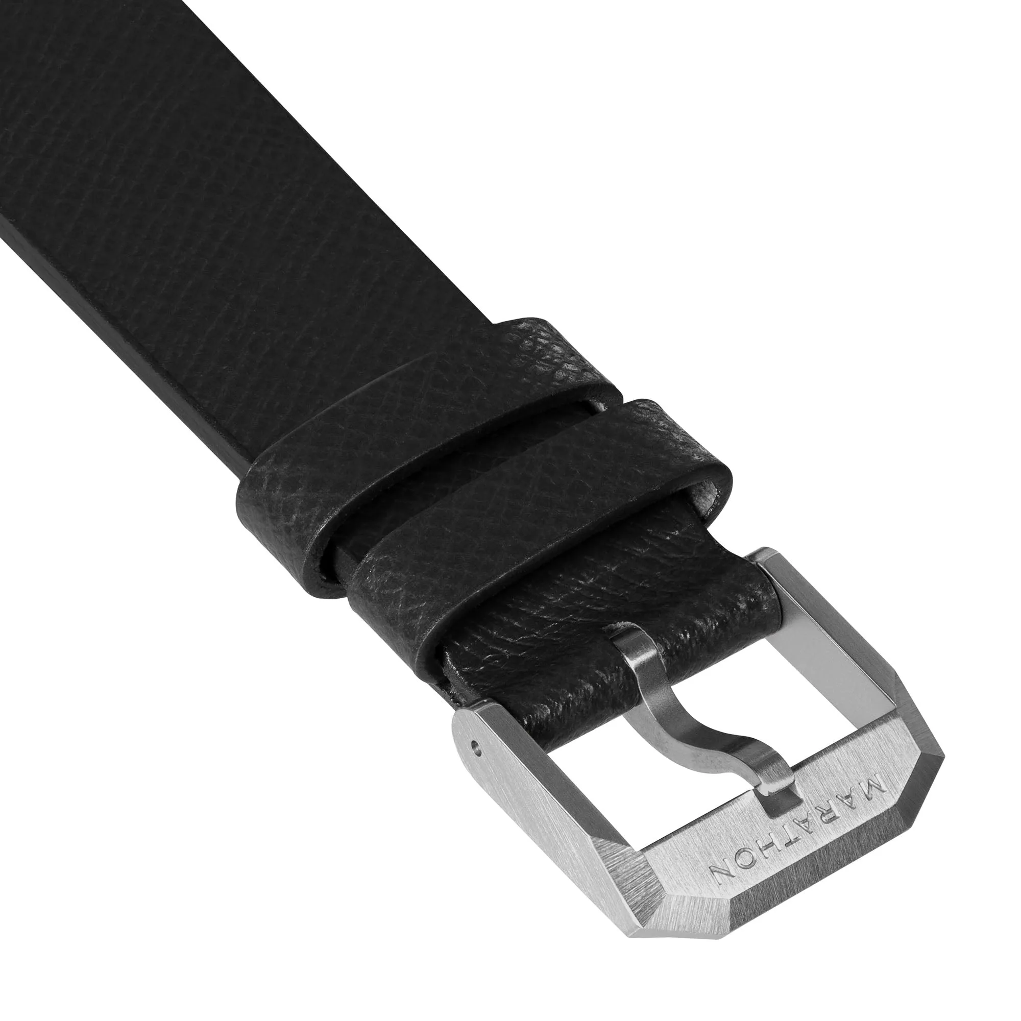 2-Piece Leather Strap, 22mm, Black, Brushed Hardware sold by Marathon Watch product image thumbnail 2