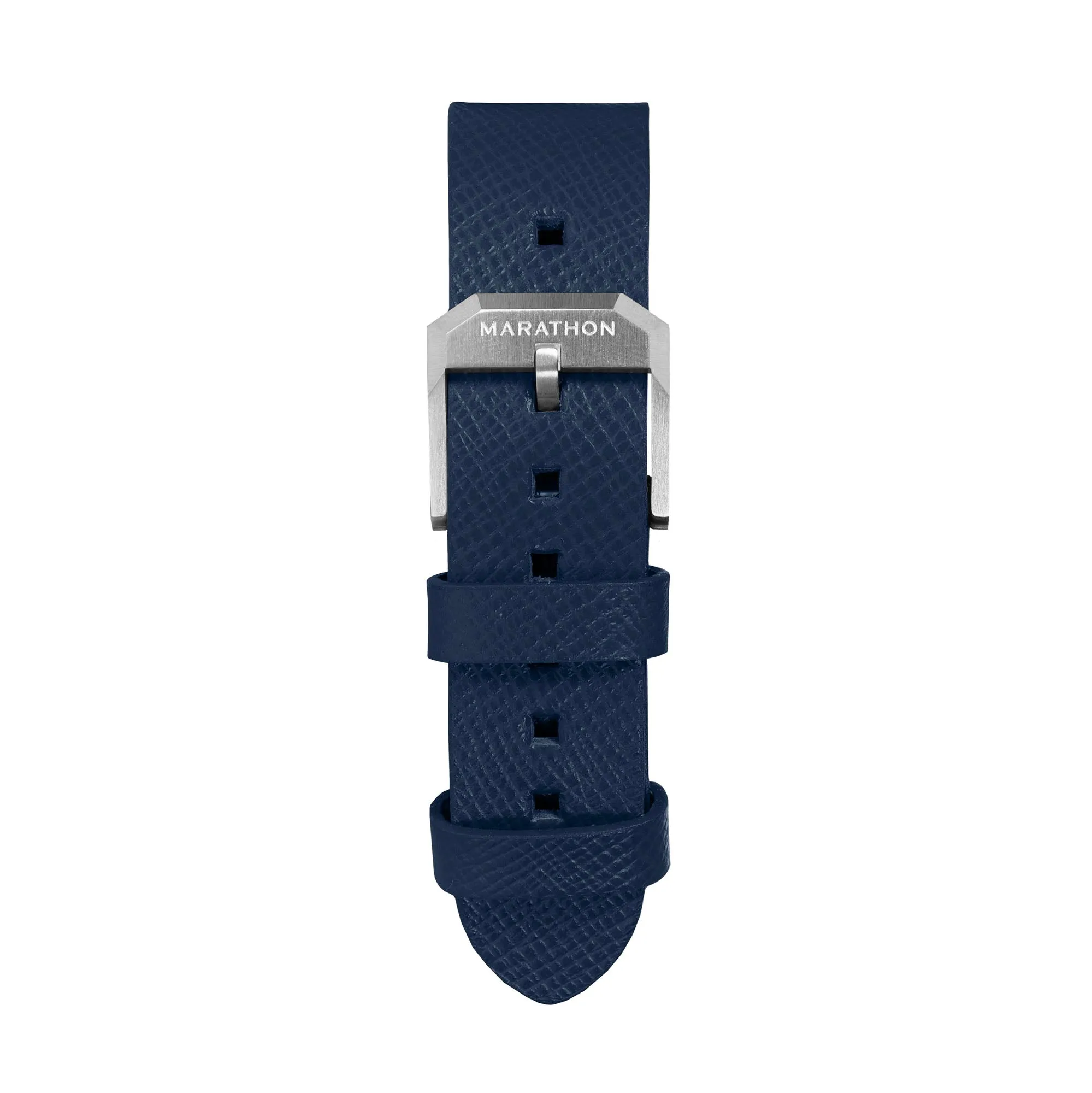 2-Piece Leather Strap, 20mm, Royal Blue, Brushed Steel Hardware sold by Marathon Watch product image thumbnail 3