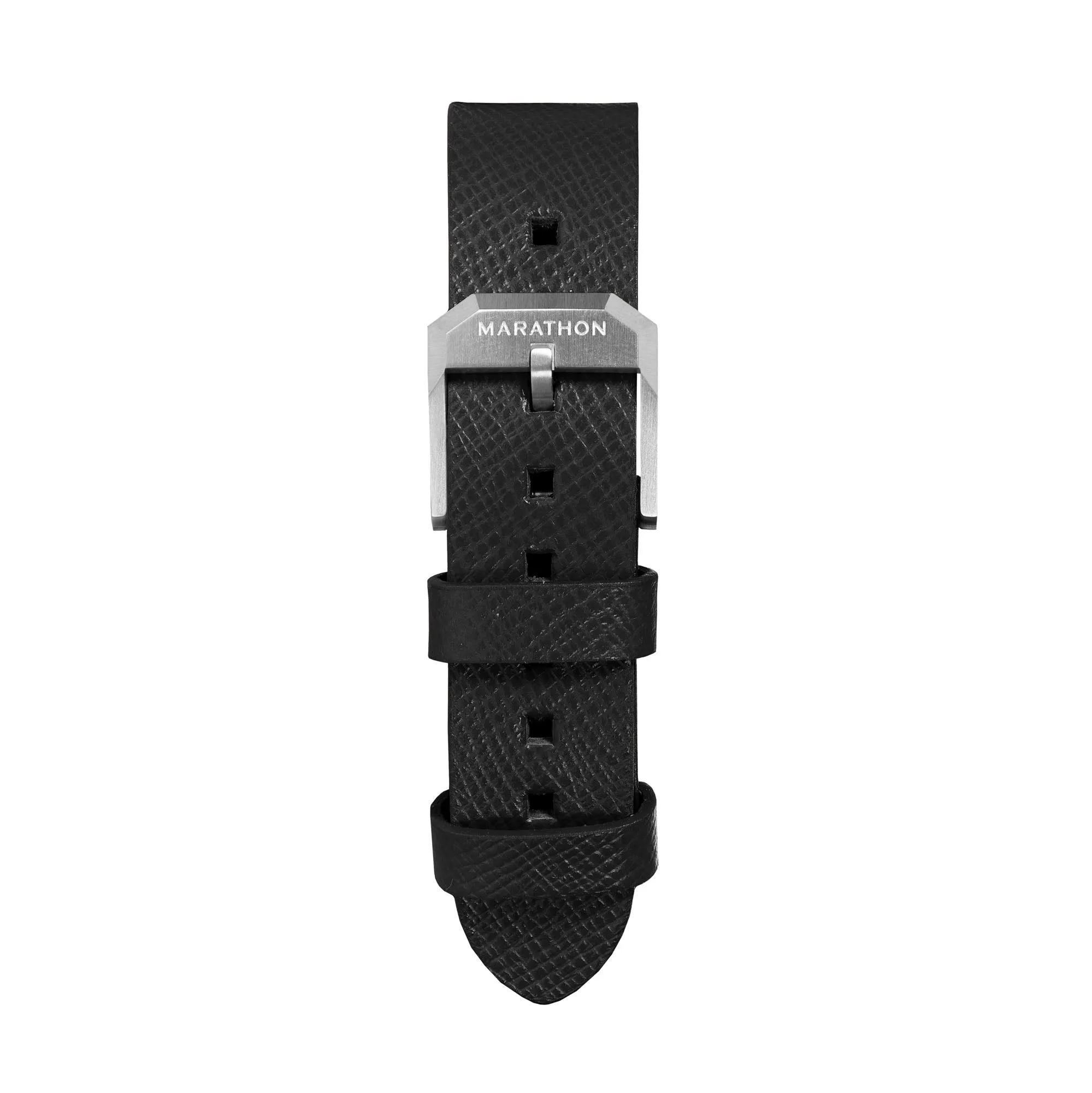2-Piece Leather Strap, 18mm, Black, Brushed Hardware sold by Marathon Watch product image thumbnail 3