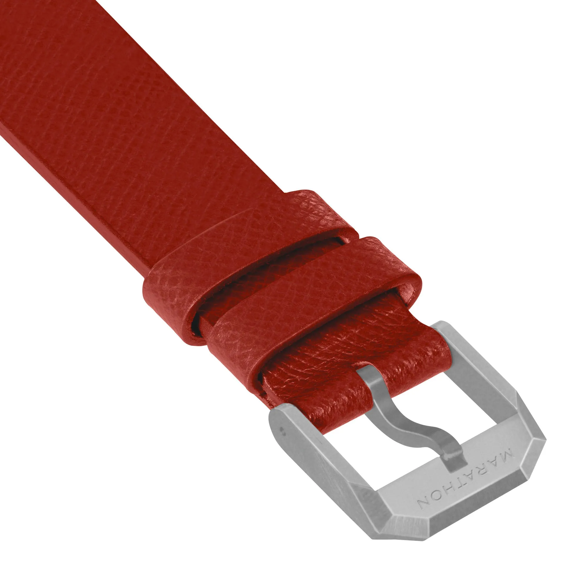 2-Piece Leather Strap, 20mm, Senate Red, Parkerized Hardware sold by Marathon Watch product image thumbnail 4