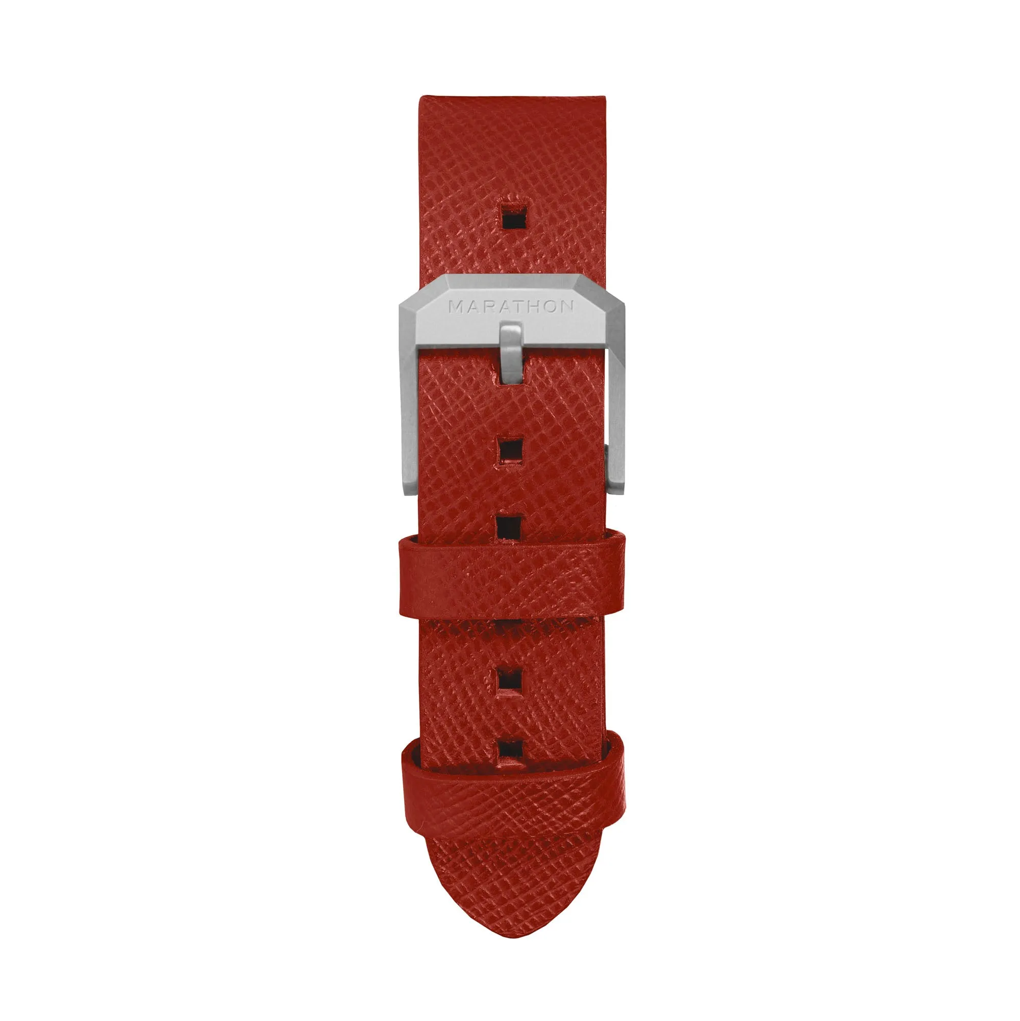 2-Piece Leather Strap, 20mm, Senate Red, Parkerized Hardware sold by Marathon Watch product image thumbnail 5