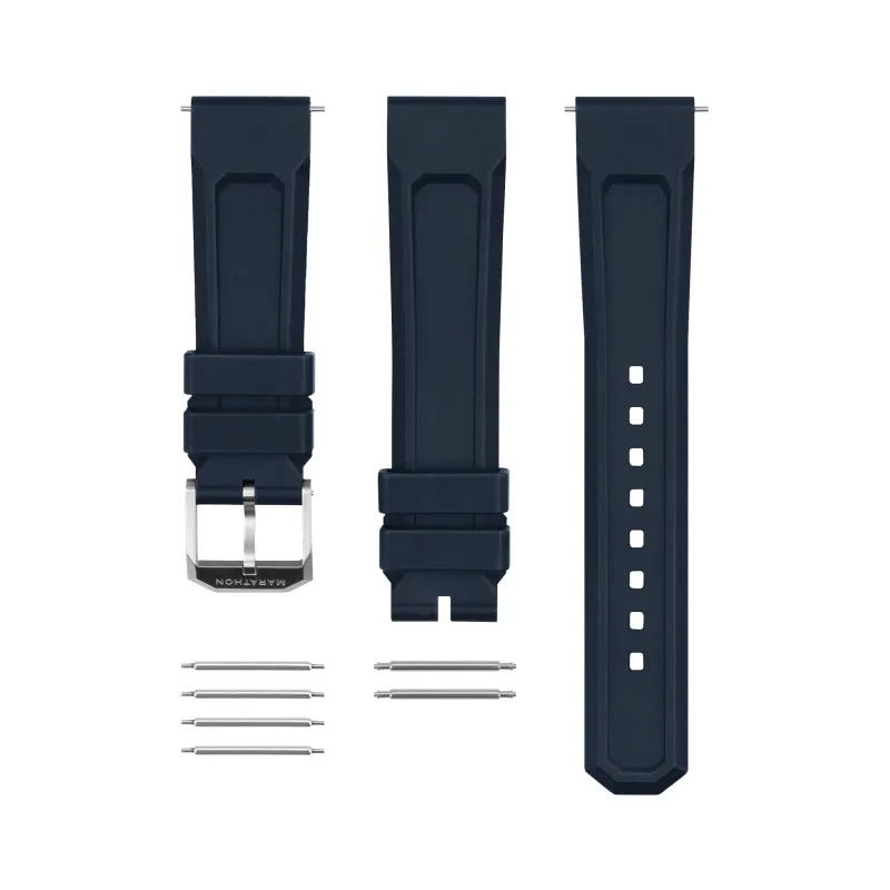 3-Piece Rubber Strap Kit, Blue, 20mm sold by Marathon Watch