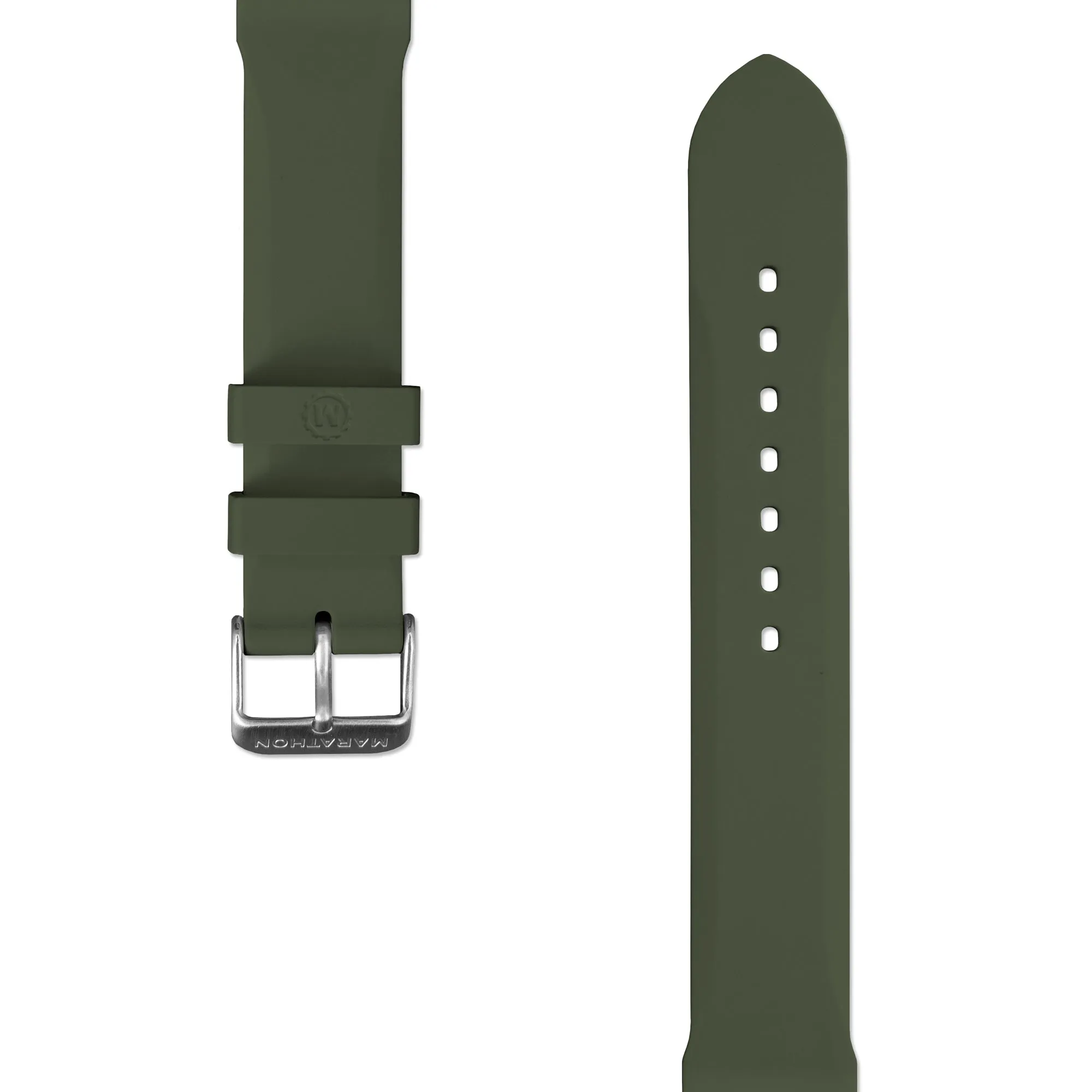 Two-Piece Rubber Dive Strap, Green, 20mm sold by Marathon Watch product image thumbnail 4