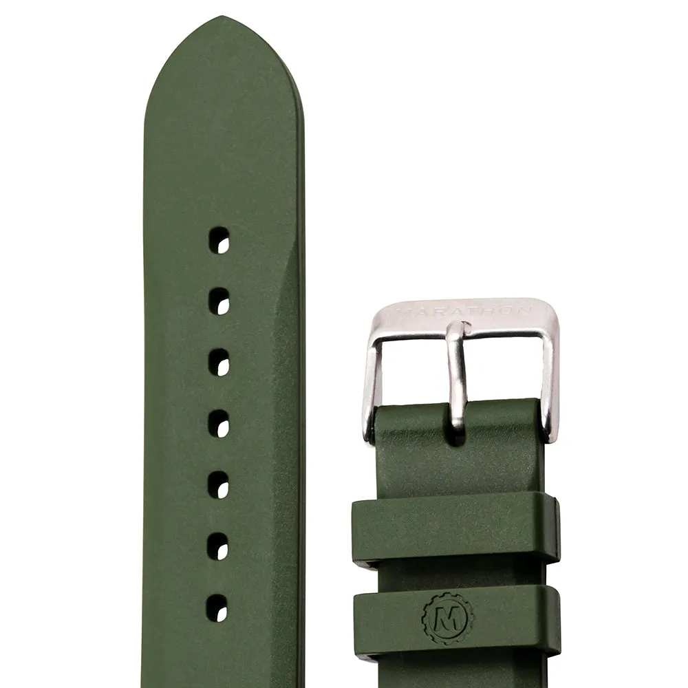 Two-Piece Rubber Dive Strap, Green, 20mm sold by Marathon Watch