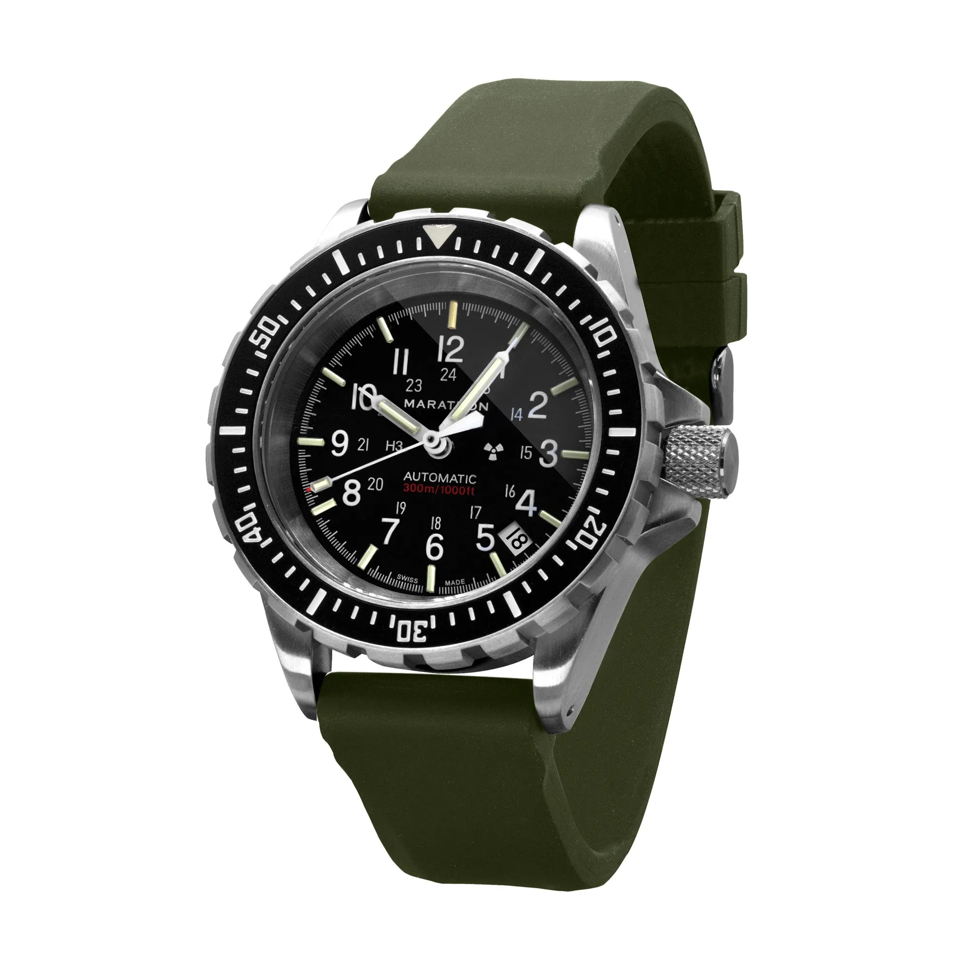 Two-Piece Rubber Dive Strap, Green, 20mm sold by Marathon Watch product image thumbnail 2