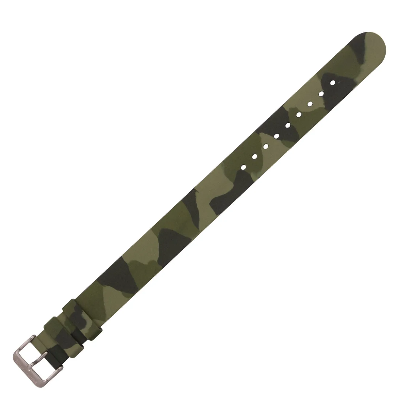 Single-Piece Rubber Strap, Green Camo, 20mm sold by Marathon Watch