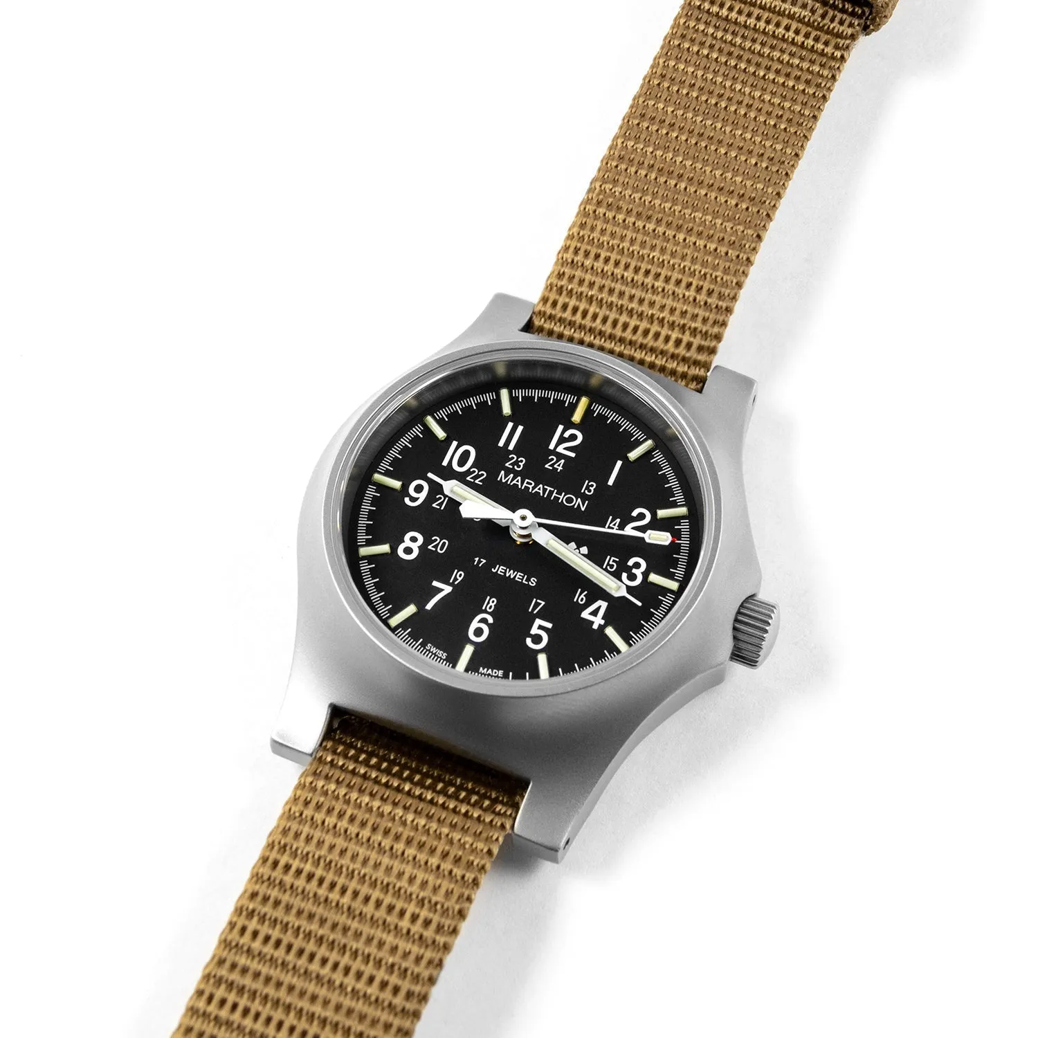 Desert Tan Extra Long 16mm Ballistic Nylon Strap sold by Marathon Watch product image thumbnail 2