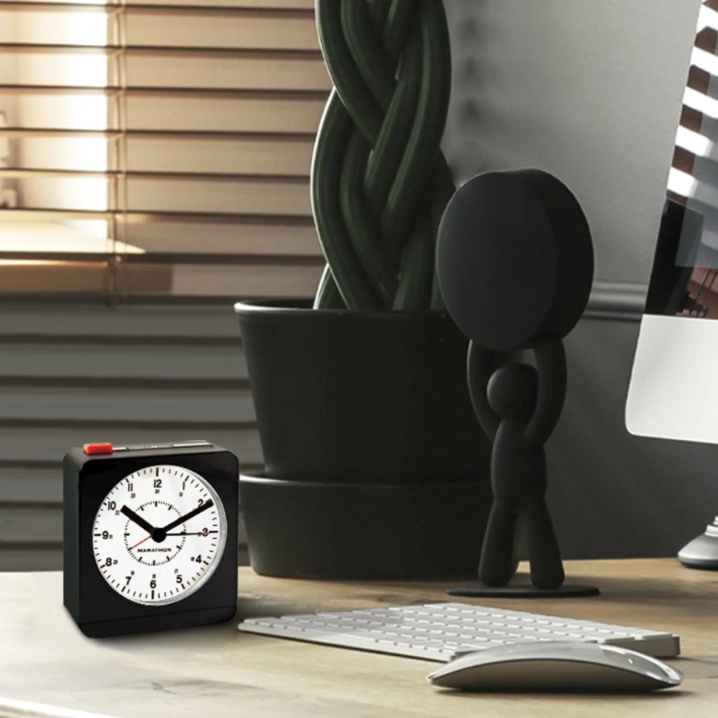 Analog Desk Alarm Clock with Auto Backlight sold by Marathon Watch product image thumbnail 2