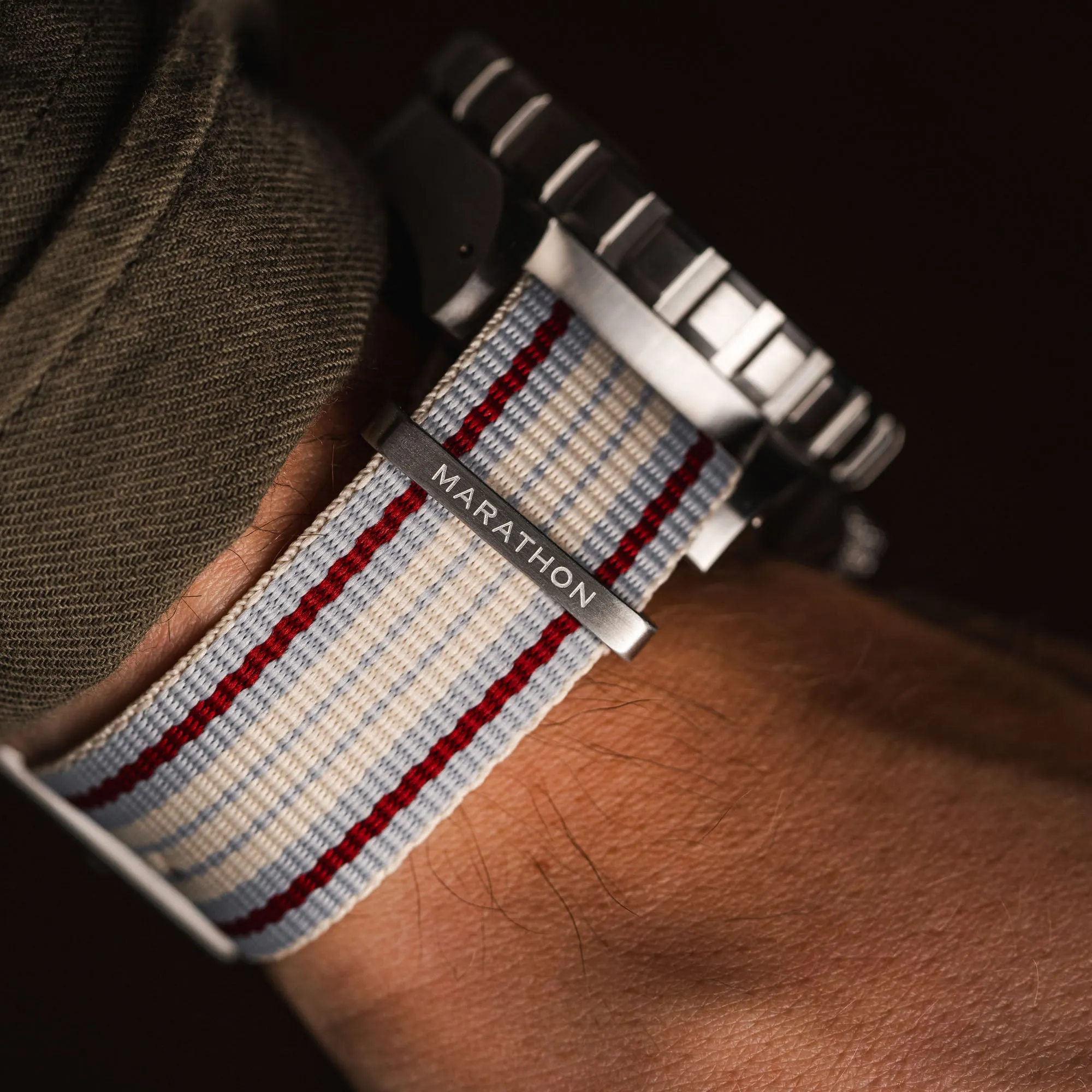 22MM DEFSTAN Strap Brushed Steel Hardware sold by Marathon Watch product image thumbnail 4