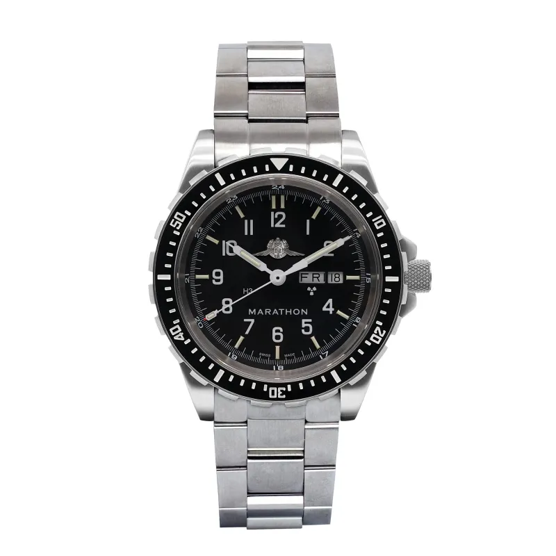 46mm Official YAMAM™ Jumbo Day/Date Automatic (JDD) with Stainless Steel Bracelet made by Marathon Watch