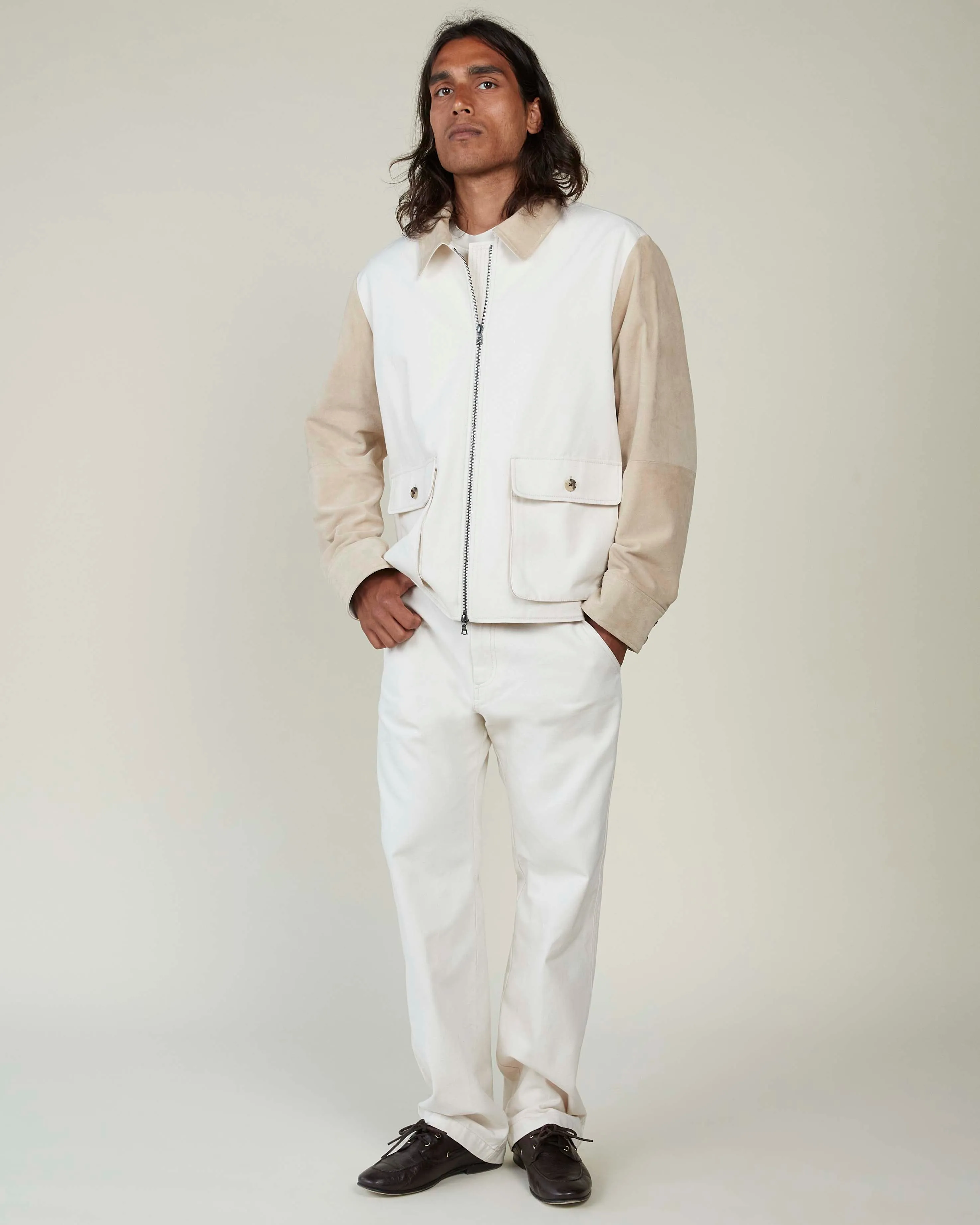 Roxbury Jacket in canvas and suede sold by Mark the Tailor