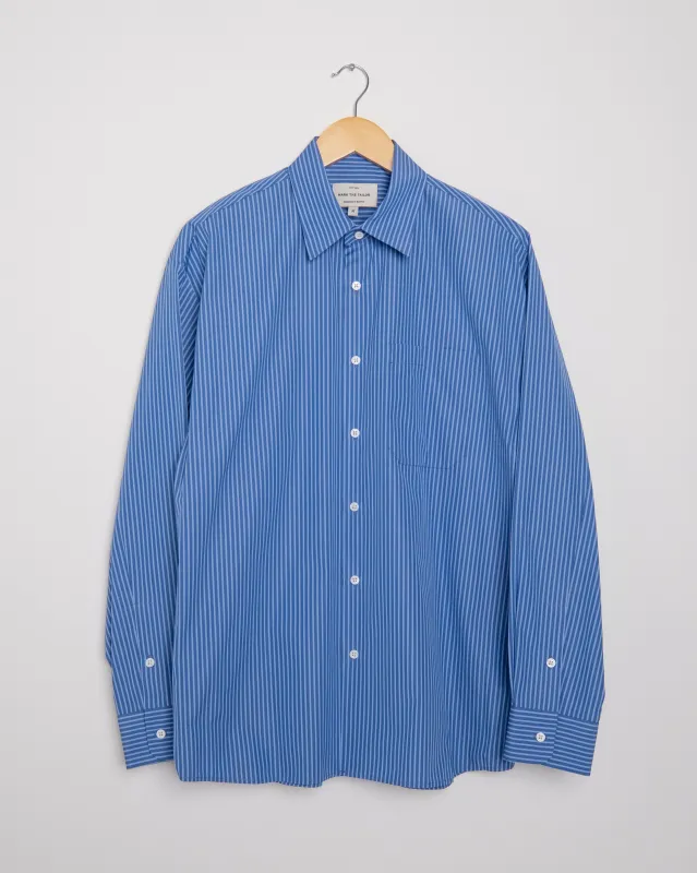 Statler Shirt in Blue Stripe sold by Mark the Tailor