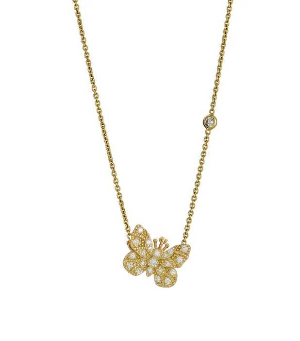 Small Diamond Butterfly Necklace sold by Tanya Farah