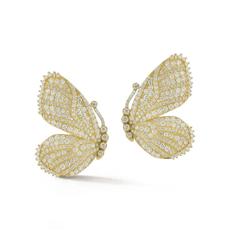 Large Diamond Butterfly Wing Earrings sold by Tanya Farah