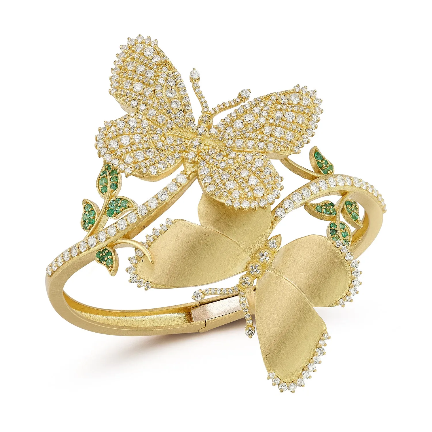 Kissing Butterflies Diamond Bypass Cuff sold by Tanya Farah