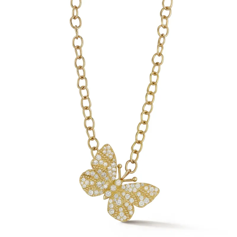 Medium Diamond Butterfly Necklace sold by Tanya Farah