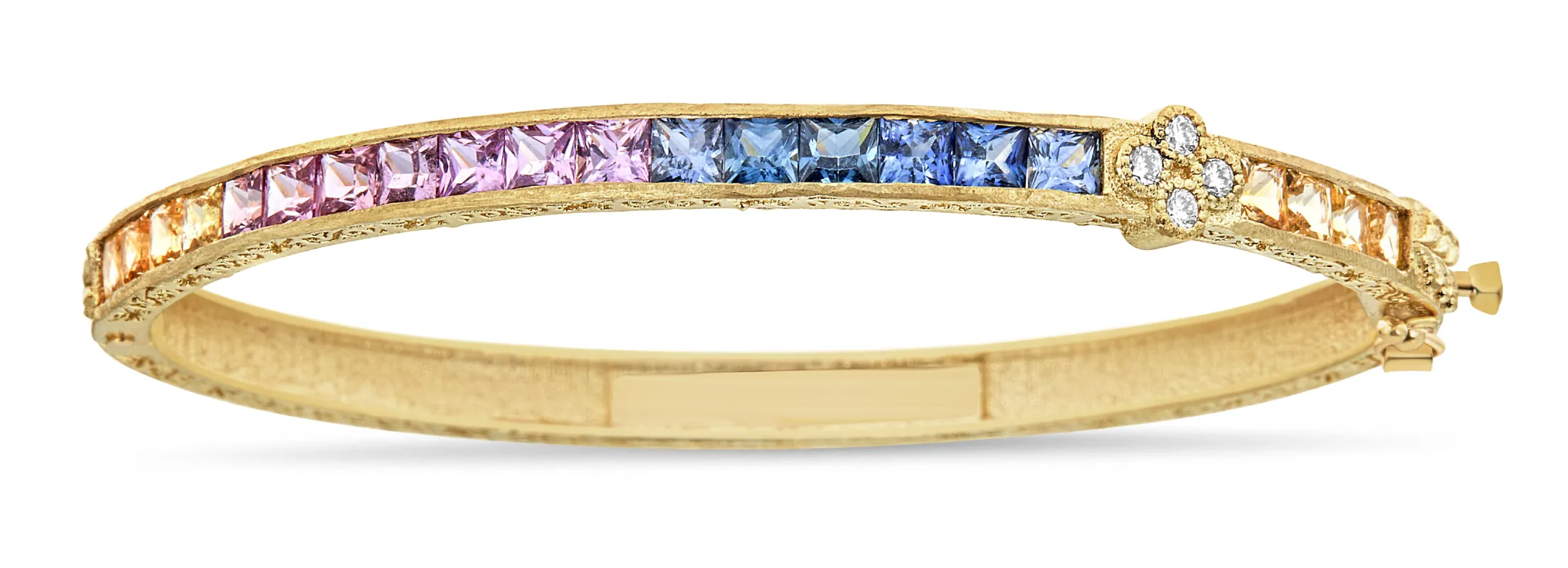 1 Cluster Rainbow Sapphire & Diamond Bangle sold by Tanya Farah