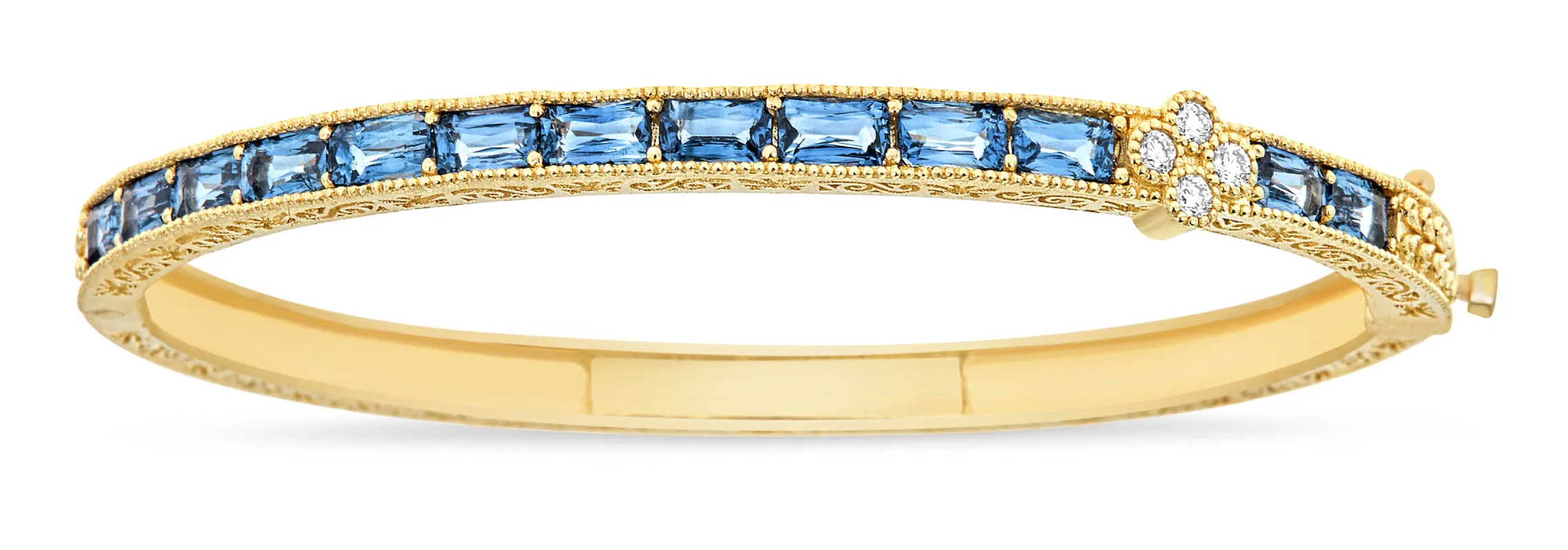 1 Cluster Ceylon Sapphire & Diamond Bangle sold by Tanya Farah