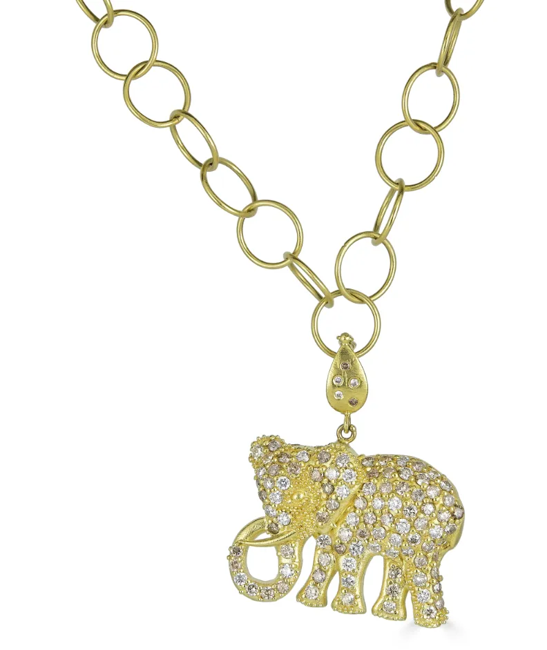 Large Diamond Elephant Charm sold by Tanya Farah
