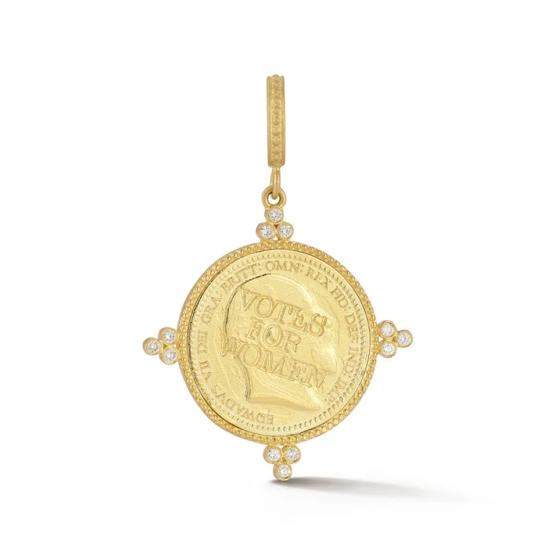 Suffragette Coin Diamond Charm sold by Tanya Farah