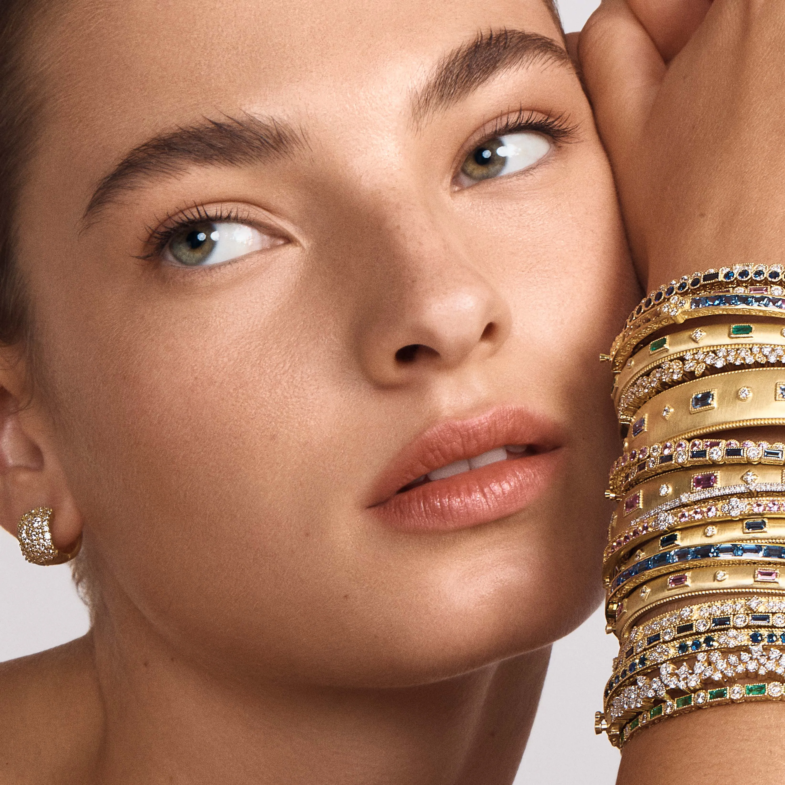 Wide Diamond Huggies sold by Tanya Farah product image thumbnail 2