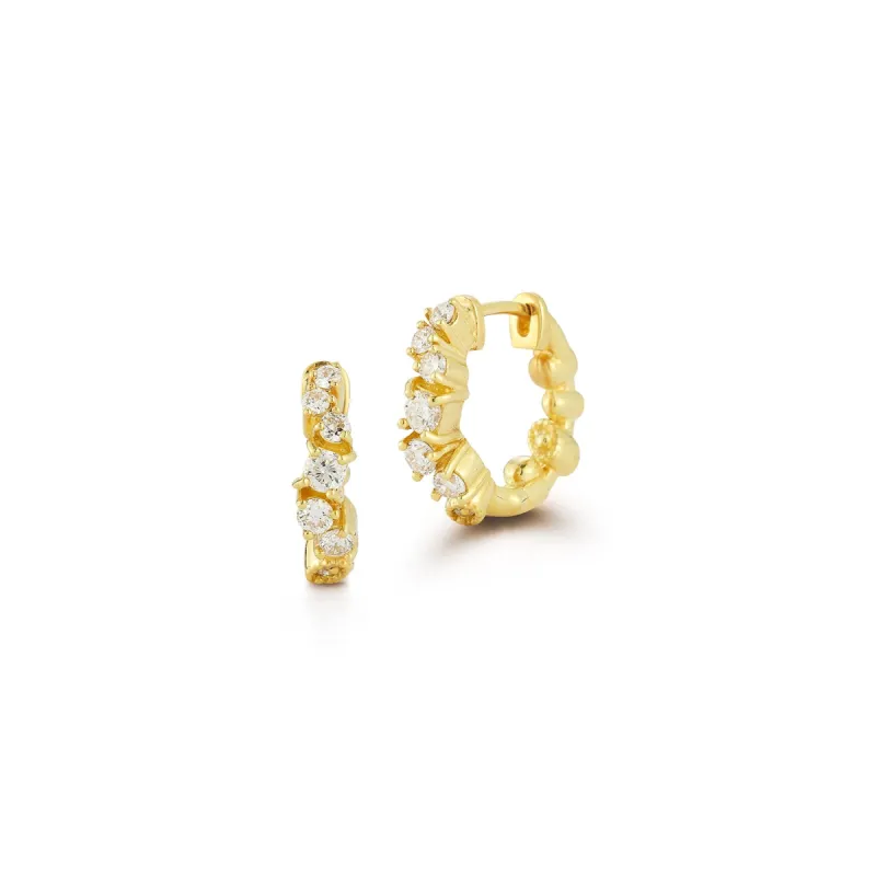 Small Confetti Diamond Hoop Earrings sold by Tanya Farah