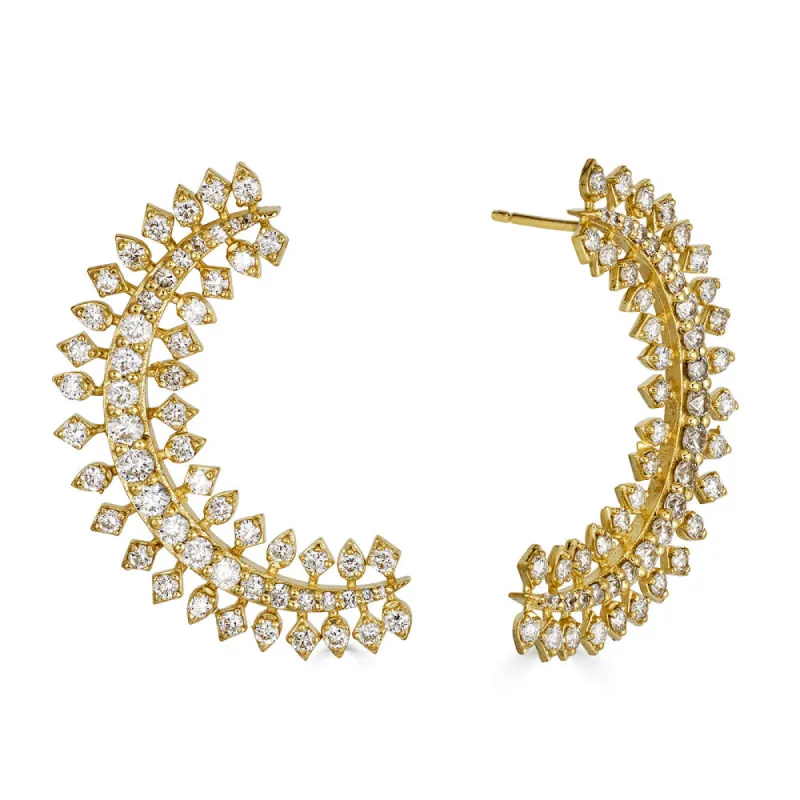 Medium Moon Diamond Earrings sold by Tanya Farah