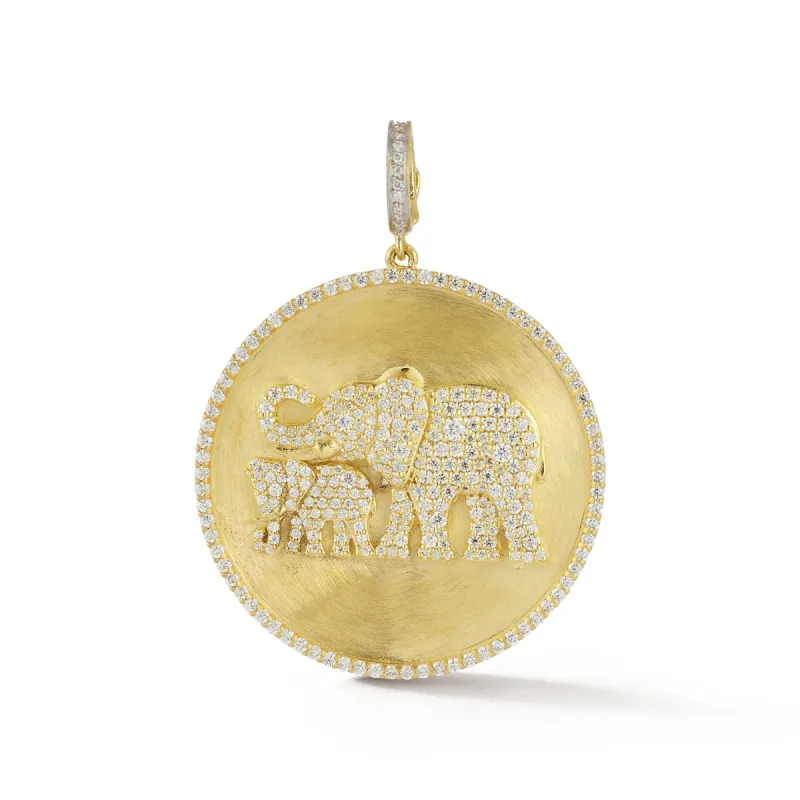 Large Elephant Diamond Disc Charm sold by Tanya Farah