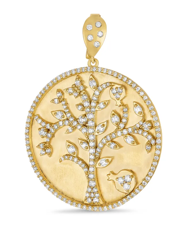 Large Tree of Life Diamond Disc Charm sold by Tanya Farah