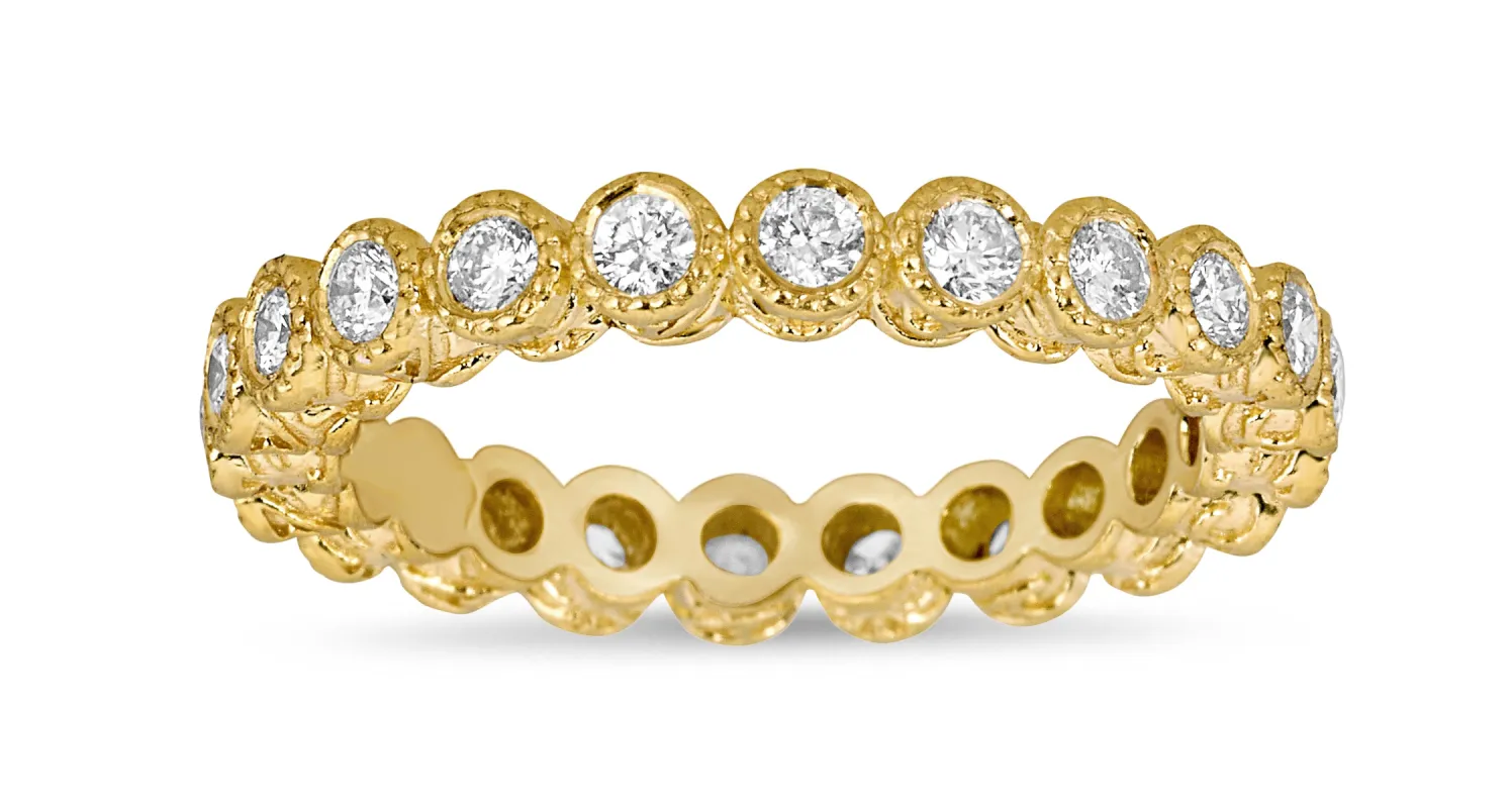 Round Diamond Bezel Stack Ring sold by Tanya Farah