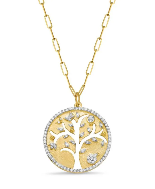 Medium Tree of Life Cutout Diamond Necklace sold by Tanya Farah