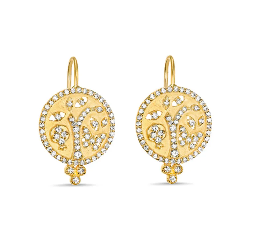 Small Tree of Life Diamond Earrings sold by Tanya Farah