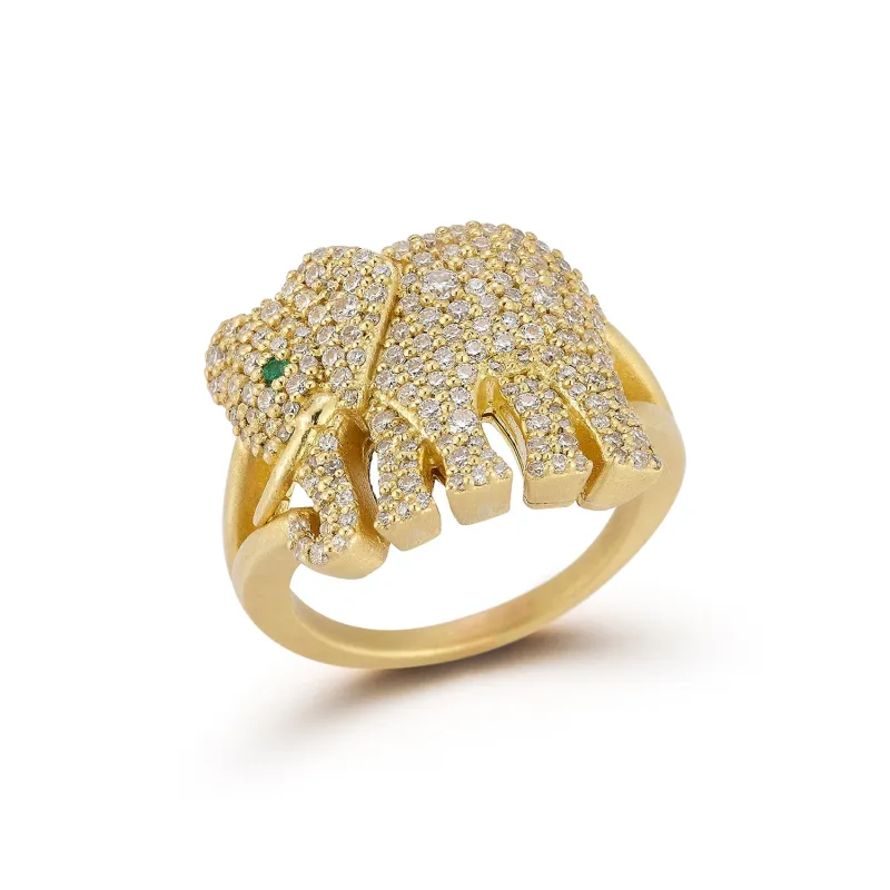 Medium Elephant Diamond Ring sold by Tanya Farah