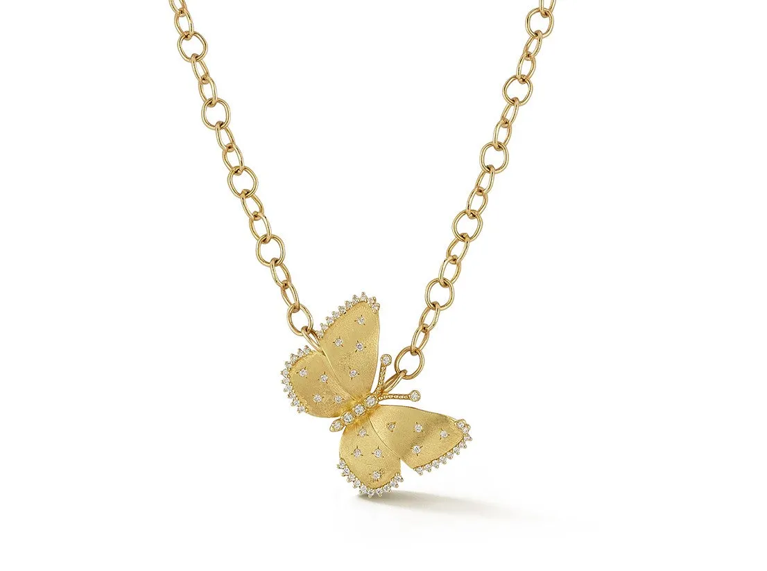 Medium Scattered Diamond Butterfly Necklace sold by Tanya Farah