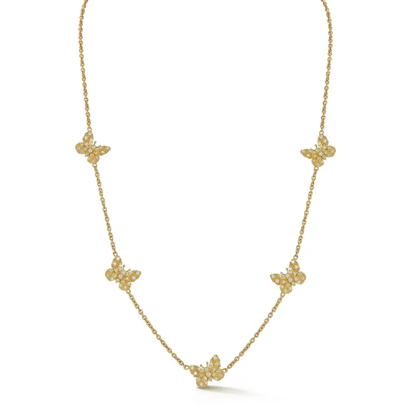 Small Diamond Butterfly Station Necklace6 sold by Tanya Farah