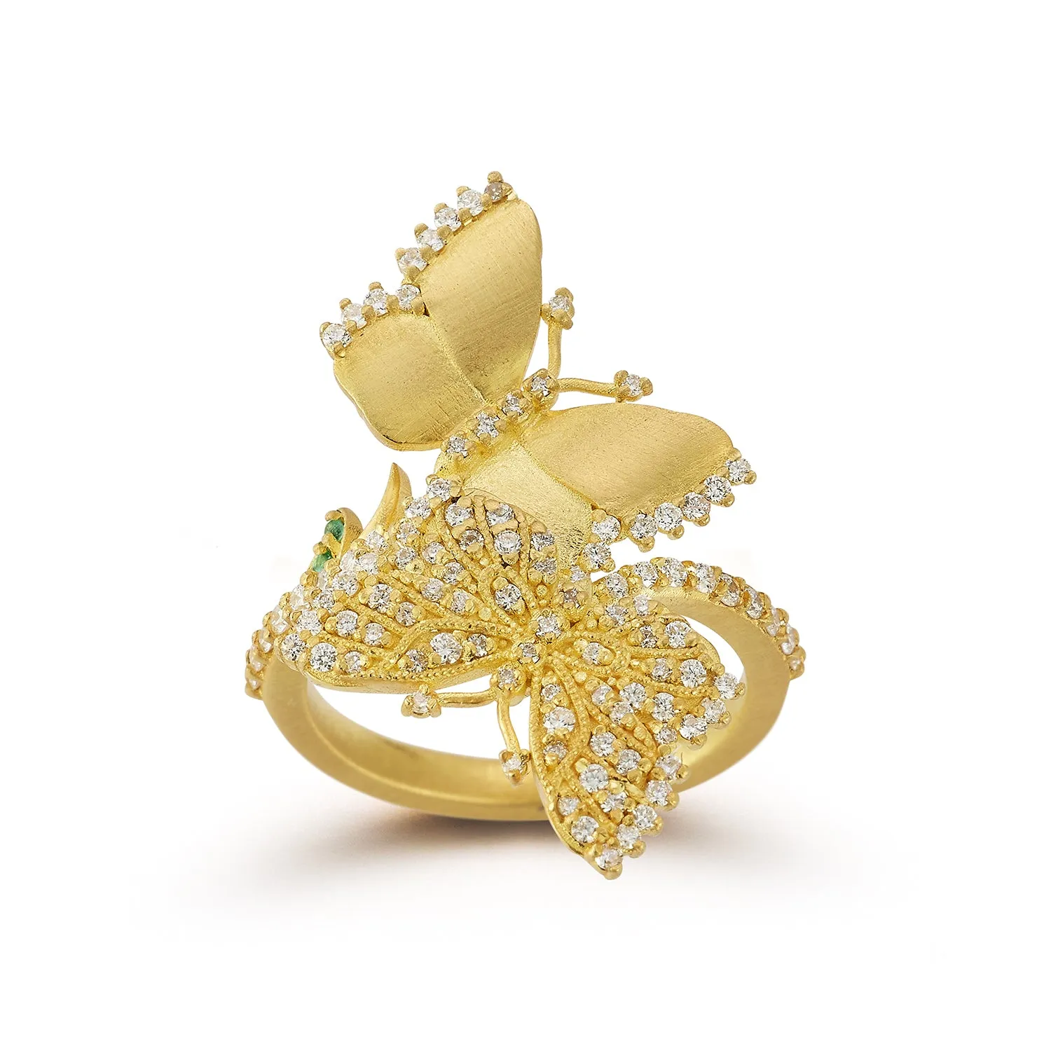 Kissing Butterflies Diamond Bypass Ring sold by Tanya Farah