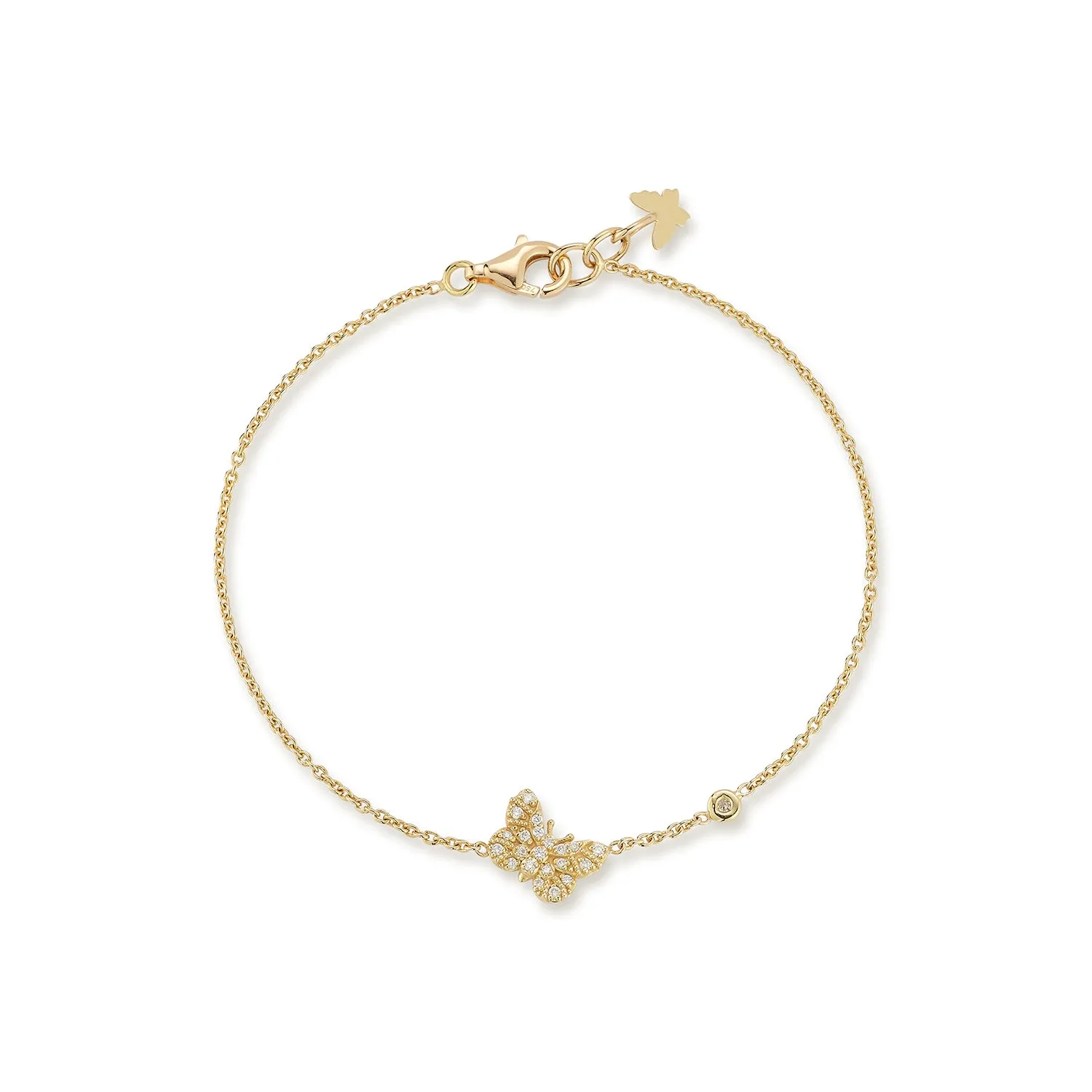 Small Diamond Butterfly Station Bracelet sold by Tanya Farah
